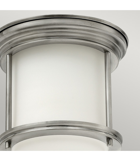 Plafonnier Hadrian Nickel antique avec verre opale 19,6 Cm