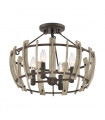 Plafonnier Wood Hollow Noire rustique 30,4 Cm