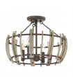 Plafonnier Wood Hollow Noire rustique 30,4 Cm