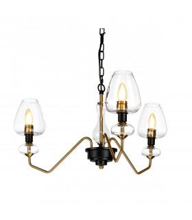 Suspension Armand Peinture noire plaquée en laiton et charbon de bois 33