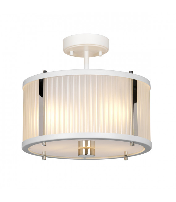 Suspension Corona Nickel peint en satin blanc / poli 17,8 Cm