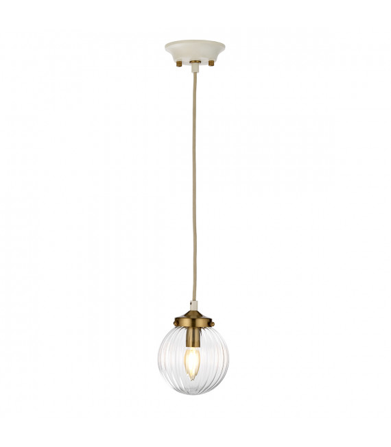 Suspension Cosmos Crème peinte + en laiton vieilli 19