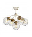 Suspension Cosmos Crème peinte + en laiton vieilli 33,5 Cm