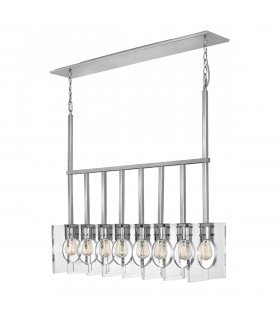 Suspension Ludlow Nickel poli / acrylique clair