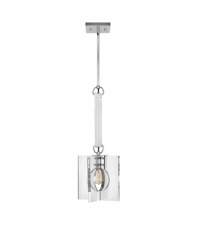 Suspension Ludlow Nickel poli / acrylique clair