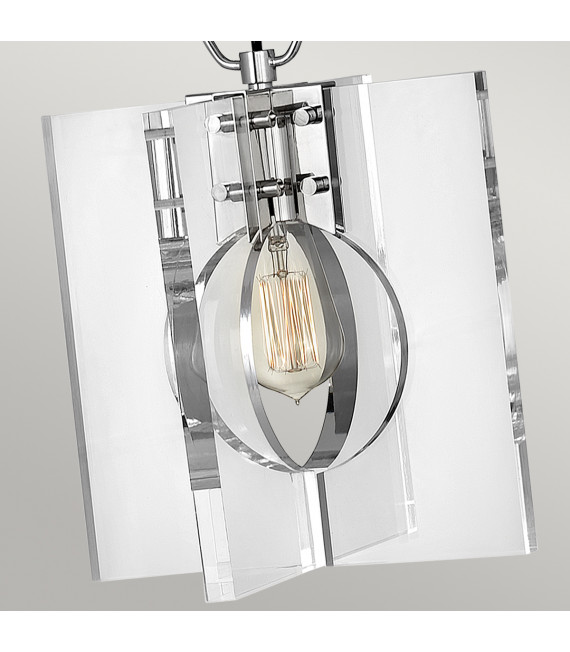 Suspension Ludlow Nickel poli / acrylique clair