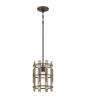 Suspension Wood Hollow Noire rustique 30