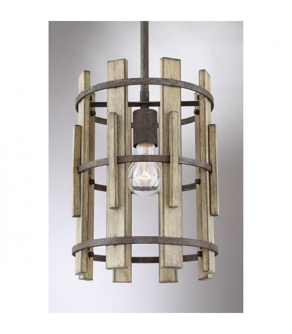 Suspension Wood Hollow Noire rustique 30,5 Cm