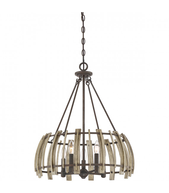 Suspension Wood Hollow Noire rustique 62