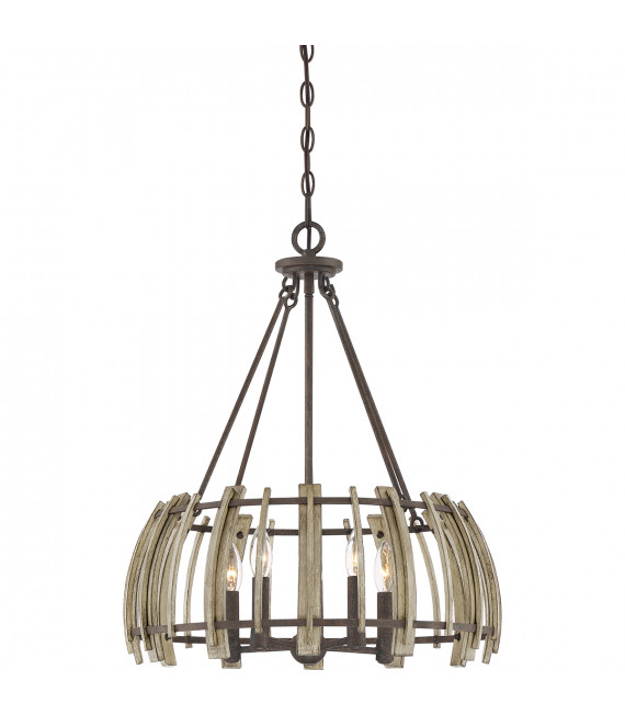 Suspension Wood Hollow Noire rustique 62,5 Cm