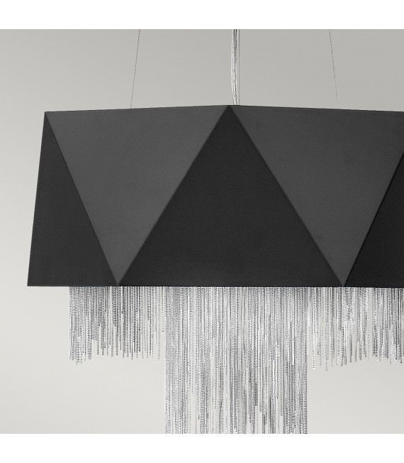 Suspension Zuma Satiné noir / argent 36 Cm