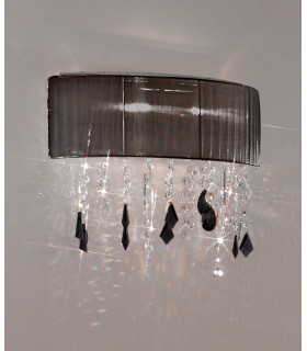 Lampada da parete design Paralume Cromo scintillante 2 lampadine 36cm