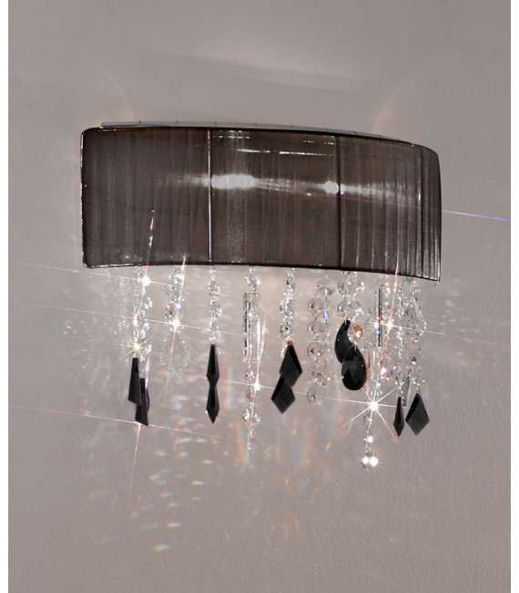 Lampada da parete design Paralume Cromo scintillante 2 lampadine 36cm