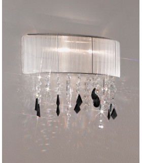 Design wall lamp Paralume Sparkling chrome 2 bulbs 36cm