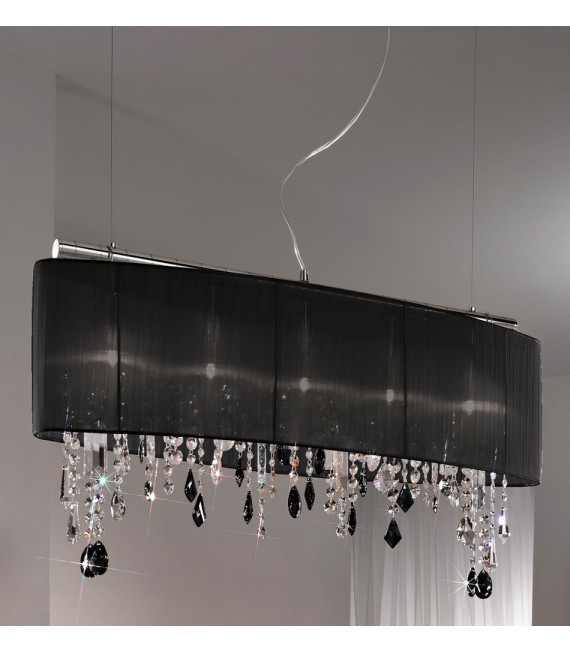 Paralume hanging chrome shimmering 5 bulbs 50cm