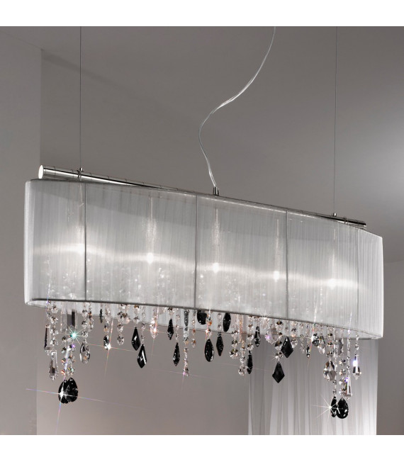 Paralume hanging chrome shimmering 5 bulbs 50cm