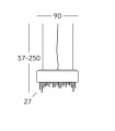 Paralume hanging chrome shimmering 5 bulbs 50cm