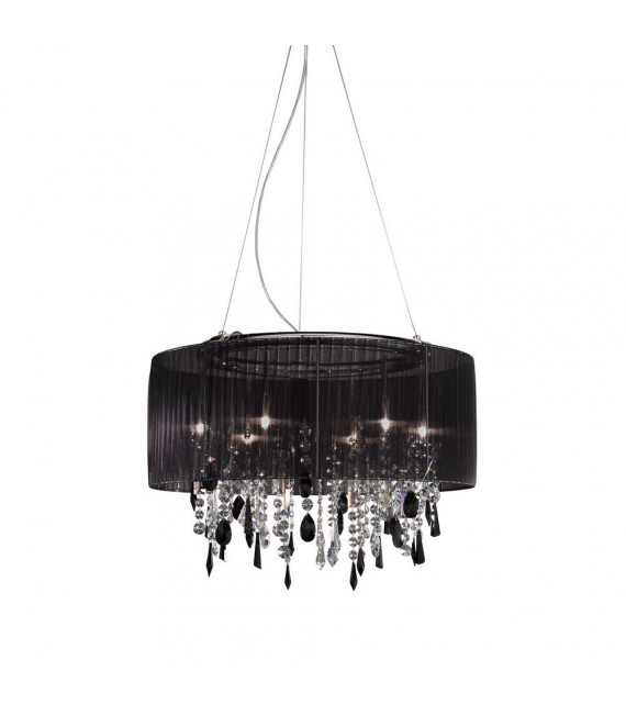 Suspension Paralume Chrome scintillant 6 ampoules 50cm