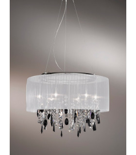 Paralume colgante cromo brillante 6 bombillas 50cm