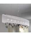 Suspension Paralume Chrome scintillant 7 ampoules 50cm