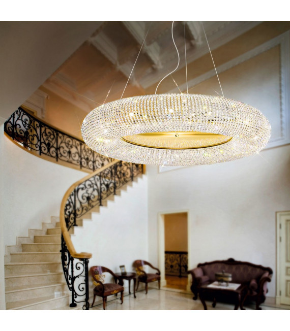 Lampada a sospensione Carla oro 24 carati 15 lampadine 32cm