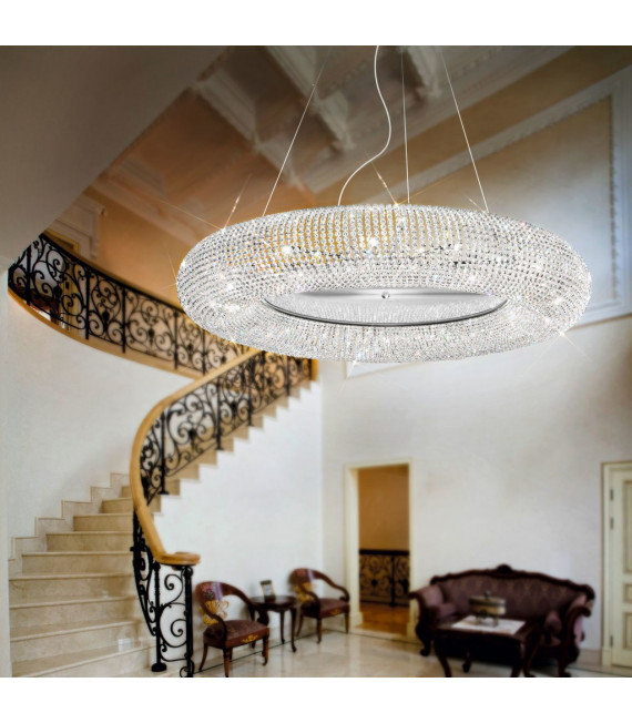 Carla Chrome pendant light 15 bulbs 32cm