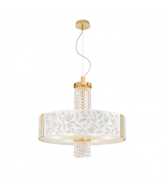 Emozione pendant lamp 24 carats gold 6 bulbs 58cm