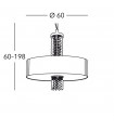 Emozione pendant lamp 24 carats gold 6 bulbs 58cm