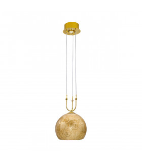 Lampada a sospensione Luna oro 24 carati 2 lampadine 200cm