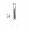 Suspension Luna 24 carats d'or 2 ampoules 200cm