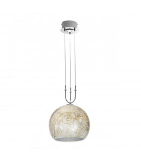 Lampada a sospensione Luna Chrome 2 lampadine 200cm