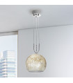 Luna Chrome pendant lamp 2 bulbs 200cm