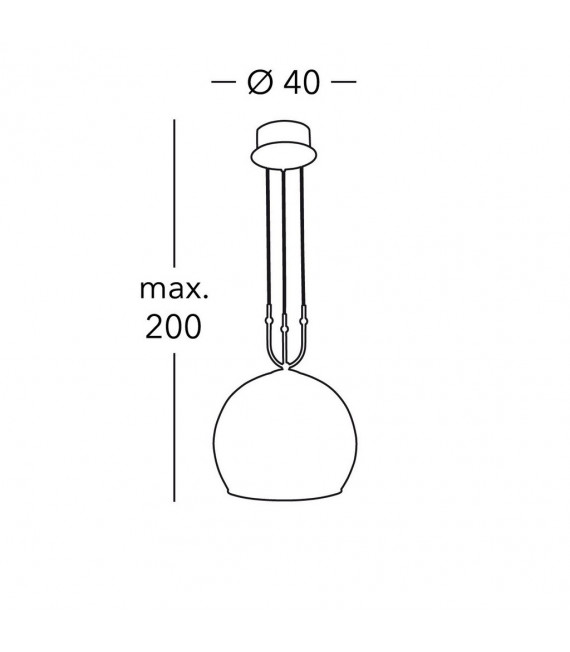 Lampada a sospensione Luna Chrome 2 lampadine 200cm
