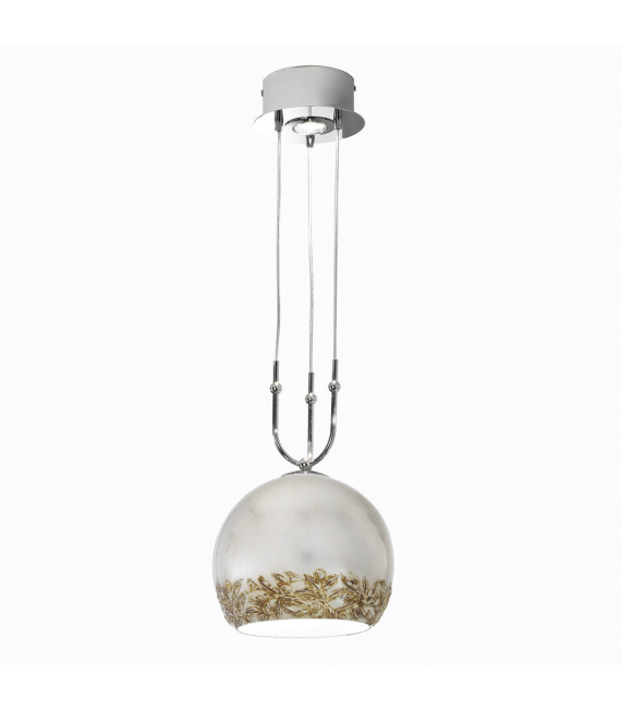 Luna Chrome pendant lamp 2 bulbs 200cm