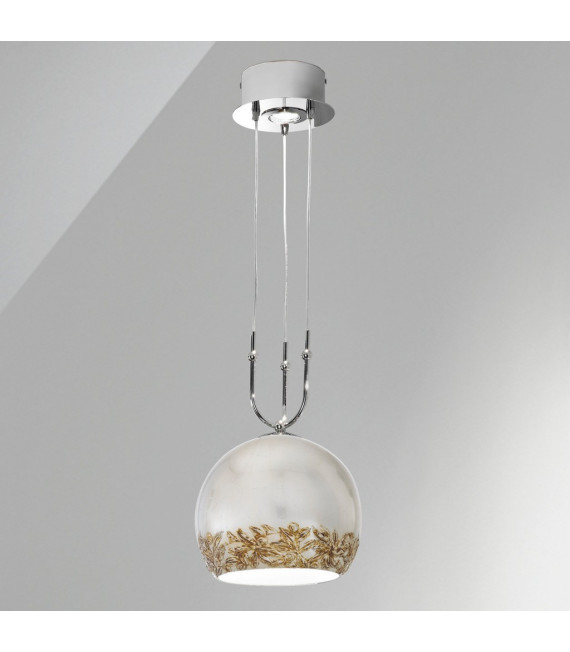 Luna Chrom Pendelleuchte 2 Birnen 200cm