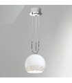 Luna Chrome pendant lamp 2 bulbs 200cm