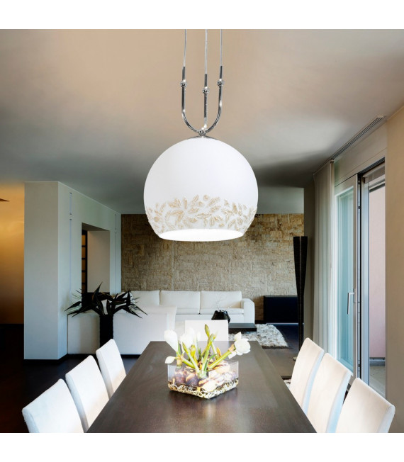 Luna Chrom Pendelleuchte 2 Birnen 200cm
