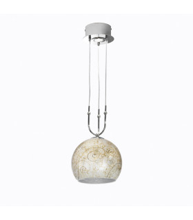 Luna Chrom Pendelleuchte 2 Birnen 200cm