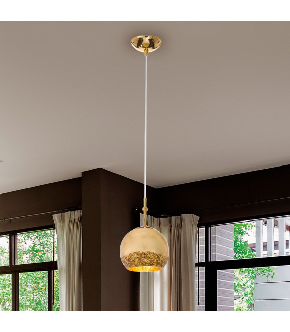 Luna pendant lamp 24 carats gold 1 bulb 200cm