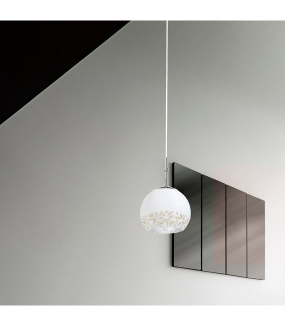 Luna Chrome lámpara colgante 1 bombilla 200cm