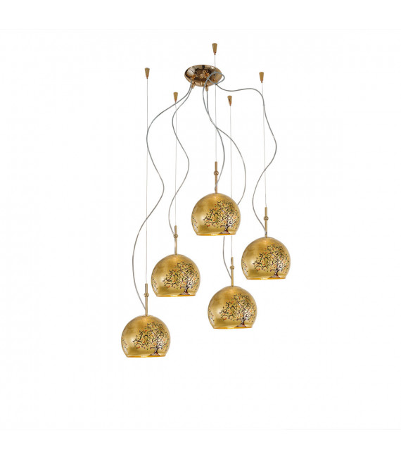 Suspension Luna 24 carats d'or 5 ampoules 200cm