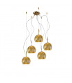 Luna pendant lamp 24 carats gold 5 bulbs 200cm