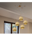 Luna pendant lamp 24 carats gold 5 bulbs 200cm