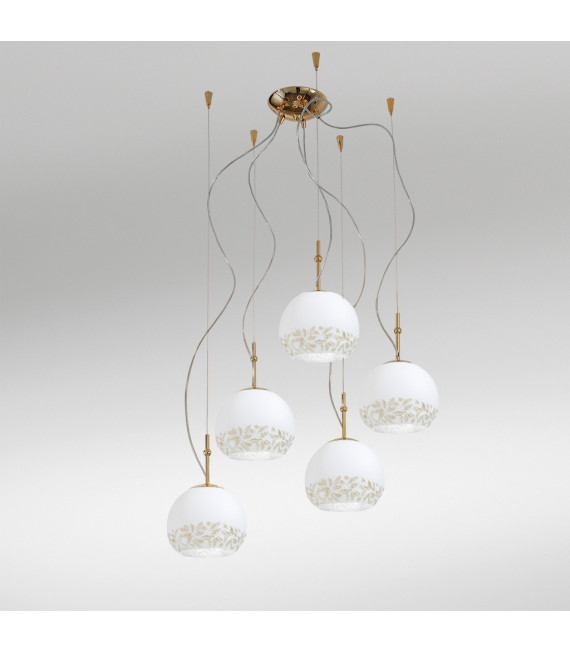 Suspension Luna 24 carats d'or 5 ampoules 200cm