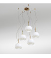 Luna pendant lamp 24 carats gold 5 bulbs 200cm