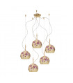 Suspension Luna 24 carats d'or 5 ampoules 200cm