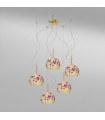 Suspension Luna 24 carats d'or 5 ampoules 200cm