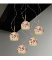 Luna pendant lamp 24 carats gold 5 bulbs 200cm