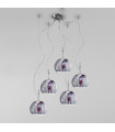 Luna Chrome pendant light 5 bulbs 200cm