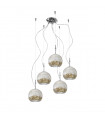 Suspension Luna Chrome 5 ampoules 200cm